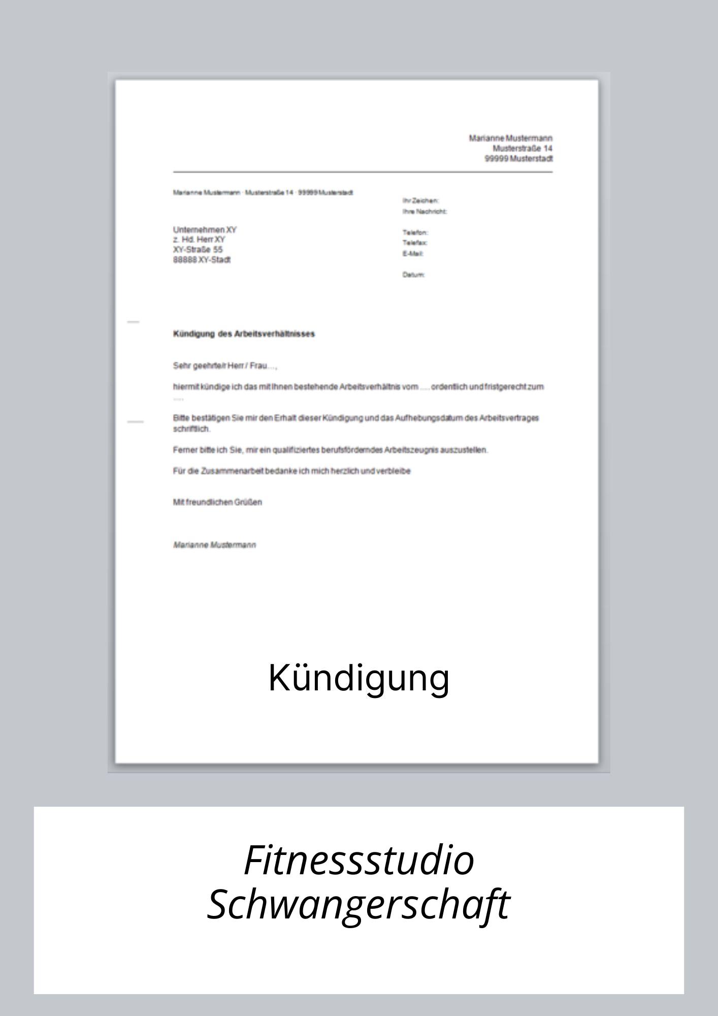 Fitnessstudio Kündigen Schwangerschaft