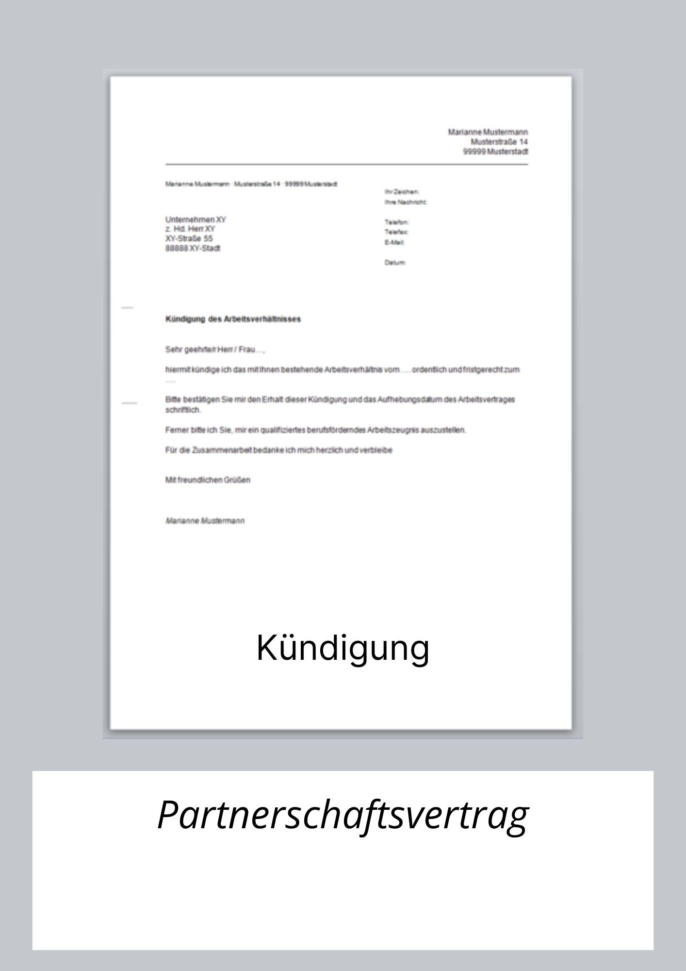 Kündigung Partnerschaftsvertrag